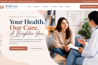 design wix massage therapy website, physiotherapy clinic wellness clinic website