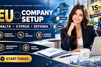 do company registration, vat and bank setup in malta cyprus estonia