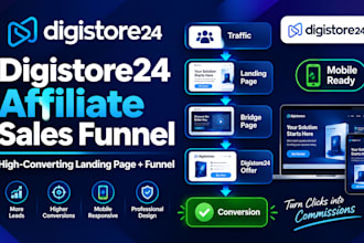 create a digistore24 affiliate sales funnel and landing page