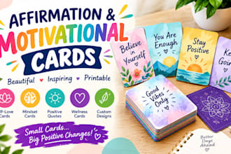 design beautiful printable affirmation and motivational card decks