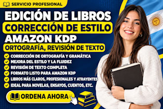 edicion de libros correccion de estilo, amazon kdp, ortografía, revisión de texo