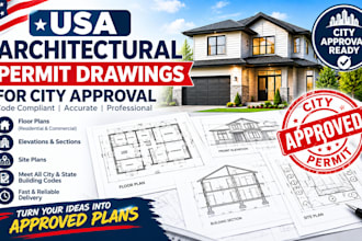 prepare USA architectural permit drawings for city approval
