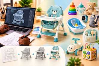 design baby products, toys, wearables and physical product concepts