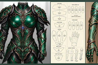 design evafoam cosplay armor, sewing pattern, and 3d cosplay model