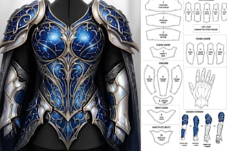 design eva foam cosplay armor, sewing patterns, 3d cosplay models