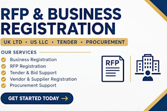 handle UK rfp registration, business registration, tender setup and procurement