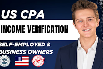 provide a US CPA income verification letter for self employed