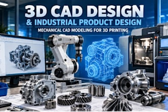 do 3d cad design, product design, cad design, 3d modeling in solidework,