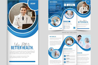 design dental clinic, dentist, orthodentic and treatment brochures