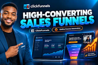 clickfunnels landing page, sales funnel website, online course funnel automation