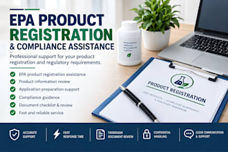 assist with epa product registration and compliance requirements