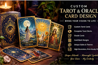design beautiful mystical tarot cards and oracle cards