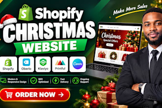 design christmas shopify store, halloween store, black friday shopify website