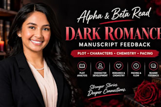 alpha beta read dark romance manuscript character plot chemistry pacing feedback