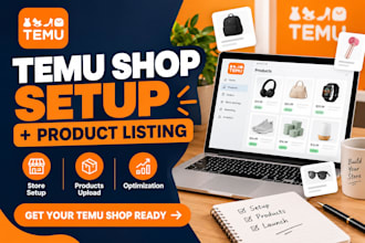 set up temu shop and list products professionally