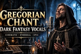 record gregorian chant, cinematic vocals, ethereal choir vocals, dark fantasy