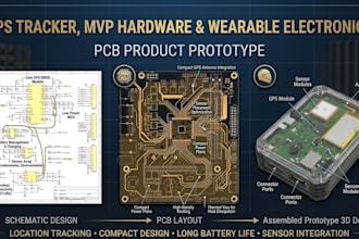 design gps tracker, mvp hardware and wearable electronics pcb product prototype