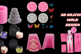 design silicone chocolate praline bonbon candy cake cookie food mold in 3d cad