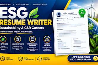 write esg resume csr resume sustainability CV esg cover letter executive resume
