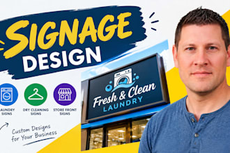 design laundromat signage, laundry signs, dry cleaning shop sign designs online