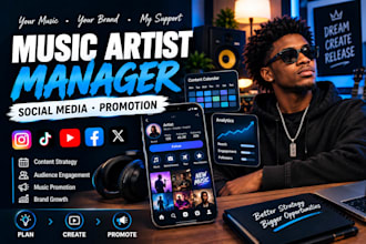 be your artist manager for music promotion and social media