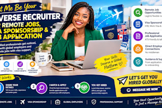 be your reverse recruiter for remote jobs, visa sponsorship, and job application