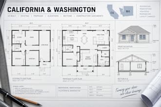 create california and washington existing proposed plans and as built drawings