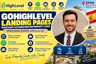 build landing page ghl whatsapp automation ghl property lead funnel