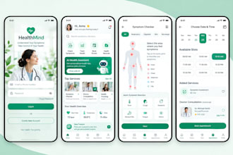 create modern ai symptom checker and symptom tracker app, ai health guild app