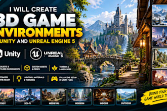 create 3d game environments in unity and unreal engine 5