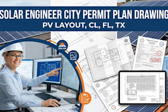 solar engineering city permit plan drawing pv layout cl,fl, tx