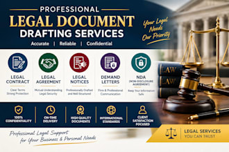 draft legal contracts,  agreements,  notices and nda