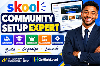 build and setup your skool community, course and membership