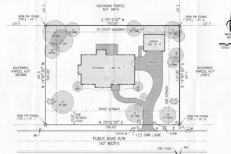 draw survey plans, site plans, plot plans, property plans and land survey