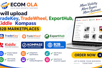 upload products tradekey tradewheel exporthub kiddle  kompass b2b marketplaces