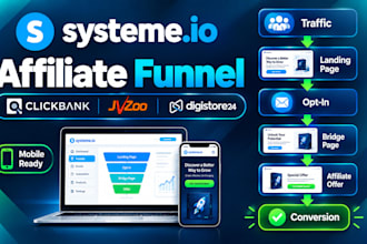 create a systeme io affiliate sales funnel for clickbank, jvzoo, digistore24