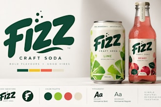 build a craft soda brand identity, logo and packaging design