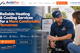 design squarespace hvac heating cooling furnace repair contractor website