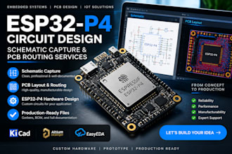 provide esp32 p4 circuit design schematic capture and pcb routing services