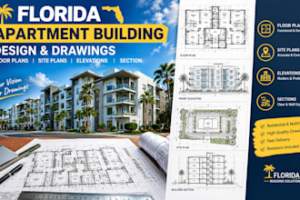 draw florida apartment building design floor plans site plans elevations section