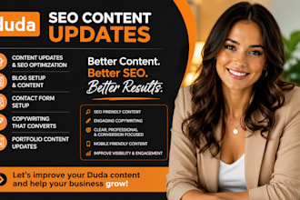 duda SEO content updates blog contact form setup copywriting portfolio website