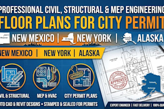 civil, structural engineering mep hvac floor plan in new mexico new york alaska