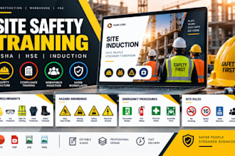 construction site induction slides, osha safety training for warehouse hse teams