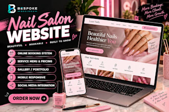 design nail salon website, nail technician site, manicure and pedicure website