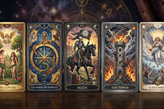 design custom tarot cards and oracle card illustrations