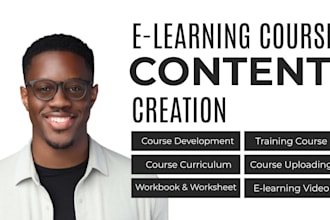 develop elearning course content, course curriculum, training course, workbook