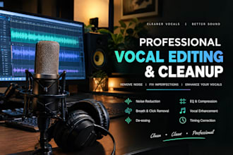 professionally edit, clean, mix and enhance your vocals for radio ready