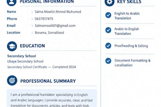 translate and proofread expertly between english and arabic