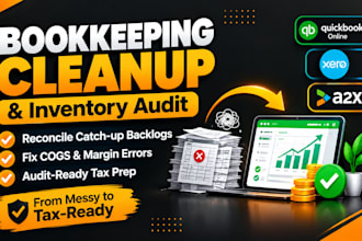 perform retail bookkeeping cleanup expert inventory tracking and cogs update