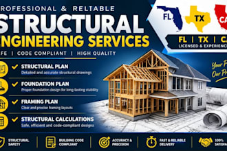 do fl tx ca structural plan foundation plan framing plan structural calculation
